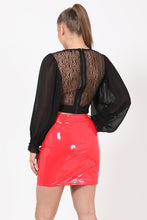 Load image into Gallery viewer, Chiffon Bell Sleeve Crop Top (Juniors)
