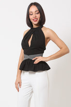 Load image into Gallery viewer, Halter Neck Peplum Top (Juniors)