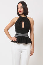 Load image into Gallery viewer, Halter Neck Peplum Top (Juniors)